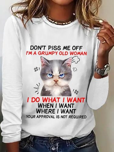 Don't Piss Me Offi'm A Grumpy Old Woman Long Sleeve Shirt - Just Fashion Now - Modalova