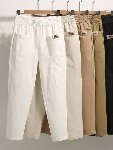 Loose Cotton Casual Pocket Stitching Pants - Just Fashion Now - Modalova