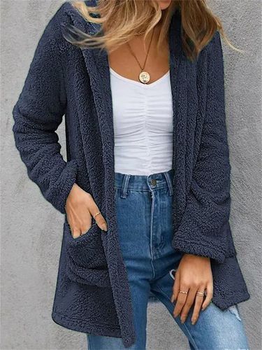 Casual Loose Plain Jacket - Just Fashion Now - Modalova