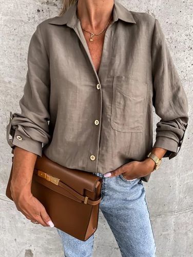 Casual Loose Buttoned Shirt Collar Shirt - Just Fashion Now - Modalova