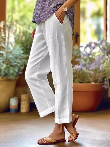 Plain Casual Pants - Modetalente - Modalova