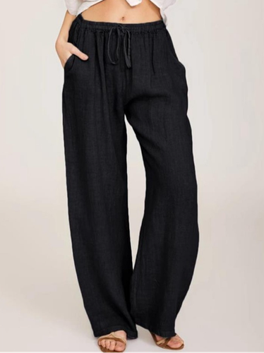 Cotton Loose Casual Plain Pants - Modetalente - Modalova