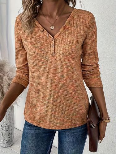 Casual Plain Loose Blouse - Just Fashion Now - Modalova