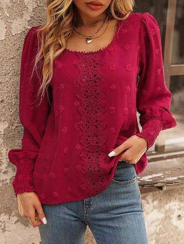 Casual Crew Neck Loose Blouse - Just Fashion Now - Modalova