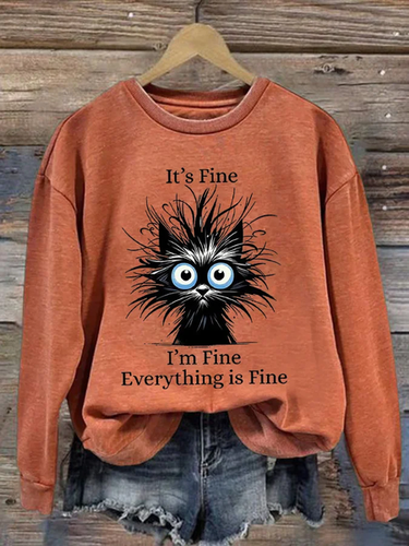 Women'S It'S Fine Printed Sweatshirt - Just Fashion Now - Modalova