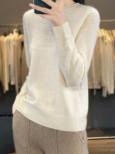 Crew Neck Wool/Knitting Casual Sweater - Just Fashion Now - Modalova