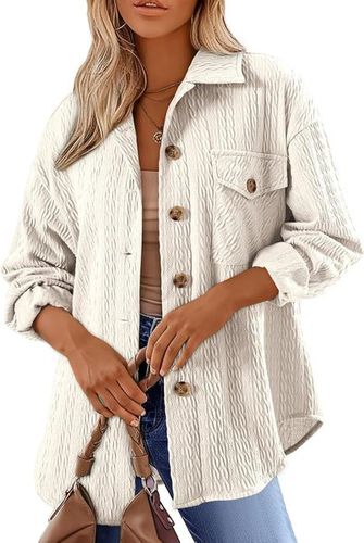 Casual Wrap Plain Buckle Jacket - Just Fashion Now - Modalova