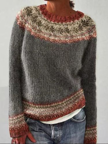 Casual Loose Crew Neck Sweater - Just Fashion Now - Modalova