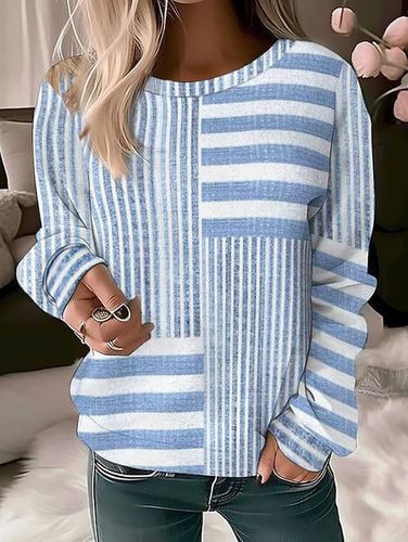 Striped Printed Casual Sweatshirt - Just Fashion Now - Modalova