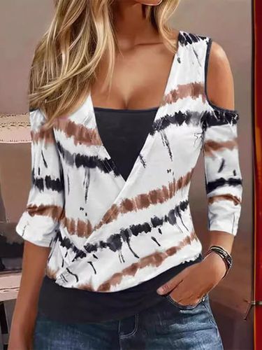 Women's Striped Knitted Casual Top - Just Fashion Now - Modalova