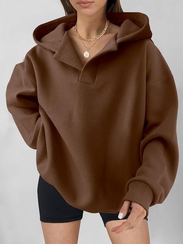 Spring/Fall Loose Casual Plain Hoodie For Women - Just Fashion Now - Modalova