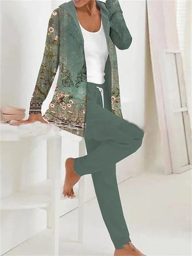 Jersey Casual Loose Jacket and pants Two-Piece Set - Just Fashion Now - Modalova