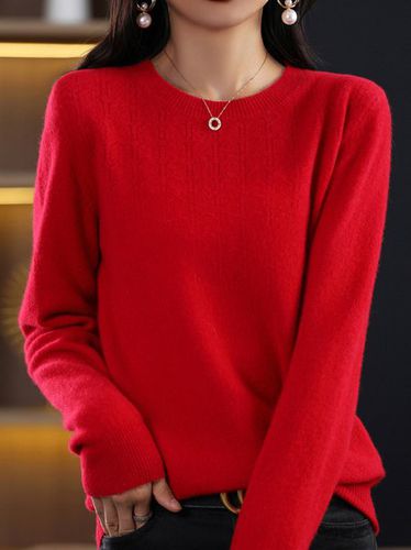 Yarn/Wool Yarn Crew Neck Loose Casual Sweater - Just Fashion Now - Modalova