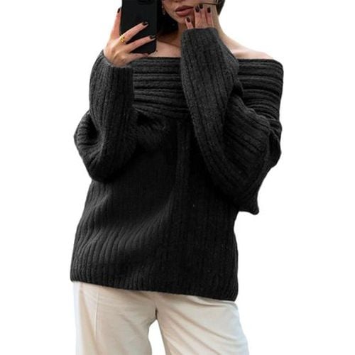 Wool/Knitting Loose Plain Casual Long Sleeve Sweater - Just Fashion Now - Modalova