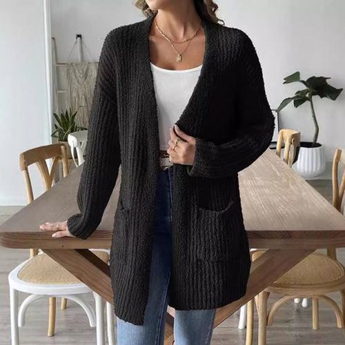 Plain Loose Wool/Knitting Casual Cardigan - Just Fashion Now - Modalova