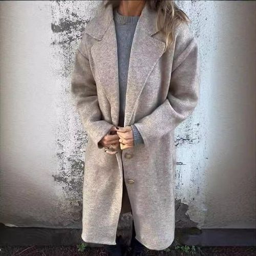 Casual Lapel Collar Loose Coat With No - Just Fashion Now - Modalova