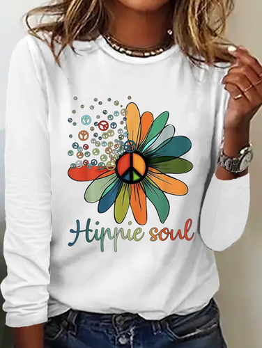 Hippie soul peace sign flower Vintage T-Shirt - Just Fashion Now - Modalova