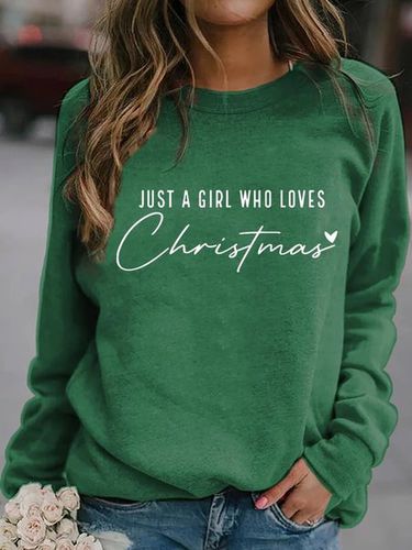 Women's Just A Girl Who Loves Christmas Sweatshirt - Just Fashion Now - Modalova