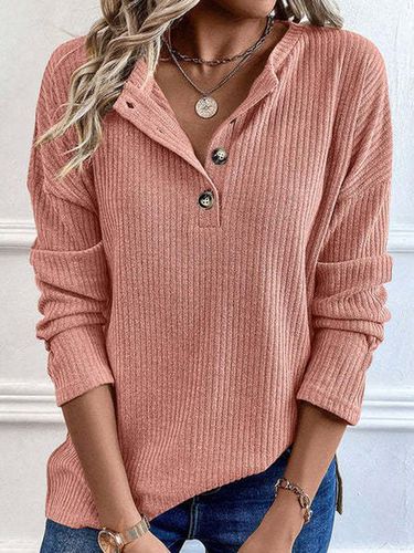 V Neck Casual Blouse - Just Fashion Now - Modalova