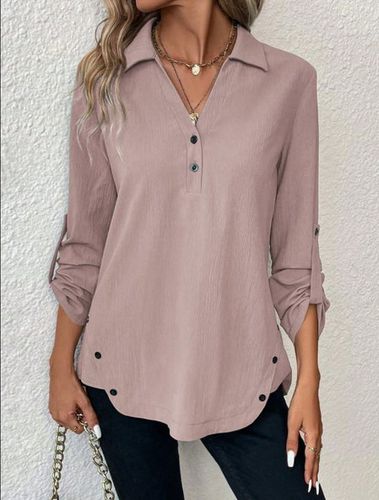 Casual Plain Blouse - Just Fashion Now - Modalova