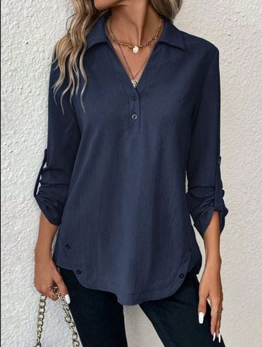 Casual Plain Blouse - Just Fashion Now - Modalova