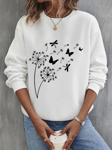 Crew Neck Cotton Casual Dandelion Sweatshirt - Just Fashion Now - Modalova