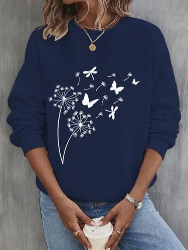 Crew Neck Cotton Casual Dandelion Sweatshirt - Just Fashion Now - Modalova