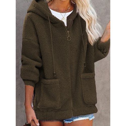 Fluff/Granular Fleece Fabric Hoodie Casual Jacket - Just Fashion Now - Modalova