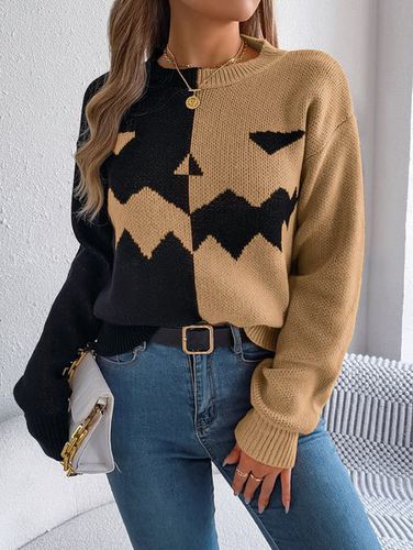 Halloween Casual Crew Neck Sweater - Just Fashion Now - Modalova