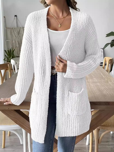 Plain Loose Wool/Knitting Casual Cardigan - Just Fashion Now - Modalova