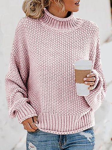 Turtleneck Casual Yarn/Wool Yarn Sweater - Just Fashion Now - Modalova