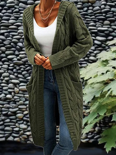 Plain V Neck Cardigan - Just Fashion Now - Modalova