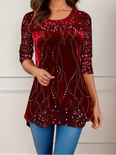 Casual Loose Jersey Christmas Blouse - Just Fashion Now - Modalova