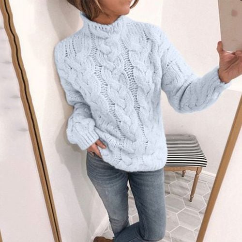 Yarn/Wool Yarn Casual Sweater - Just Fashion Now - Modalova