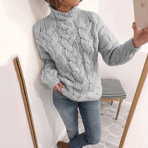 Yarn/Wool Yarn Casual Sweater - Just Fashion Now - Modalova