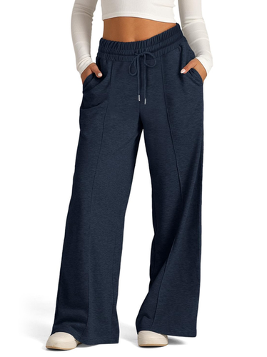 Jersey Plain Casual Pants - Just Fashion Now - Modalova