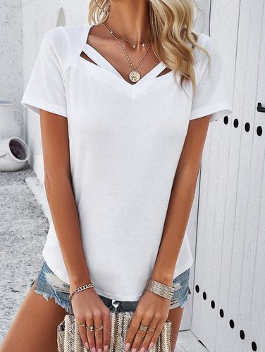 Knitted Casual Loose T-Shirt - Just Fashion Now - Modalova