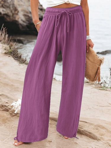 Plain Loose Casual Pants - Just Fashion Now - Modalova