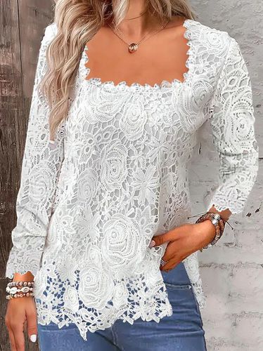 Lace Casual Shirt - Just Fashion Now - Modalova