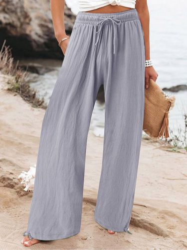 Plain Loose Casual Pants - Just Fashion Now - Modalova