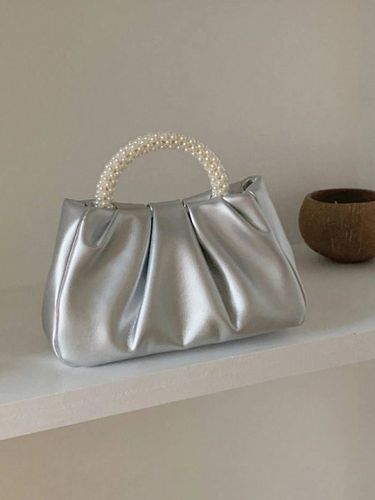 Elegant Imitation Pearl Handbag Ruched Crossbody Bag - Just Fashion Now - Modalova