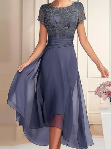 Lace Elegant Plain Dress - Just Fashion Now - Modalova