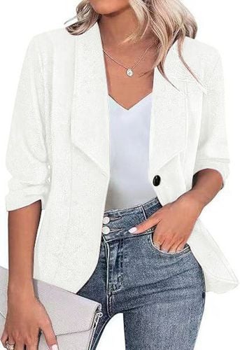 Plain Casual Shawl Collar Loose Jacket - Just Fashion Now - Modalova