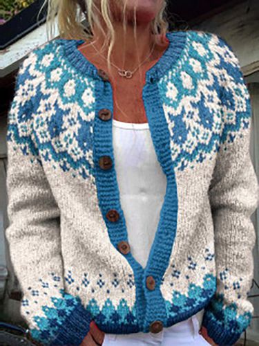 Wool/Knitting Loose Casual Cardigan - Just Fashion Now - Modalova