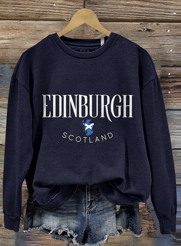 Scottish Castle Round Neck Sweatshirt - Just Fashion Now - Modalova