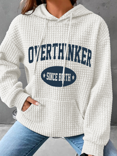 Overthinker Since Birth Simple Loose Hoodie - Just Fashion Now - Modalova