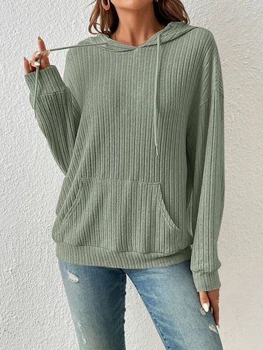 Plain Casual Hoodie Loose Hoodie - Just Fashion Now - Modalova