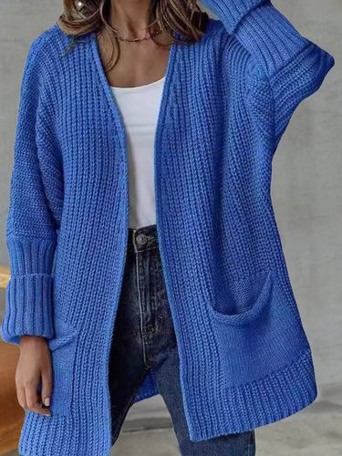 Casual Loose Plain Others Cardigan With No - Just Fashion Now - Modalova