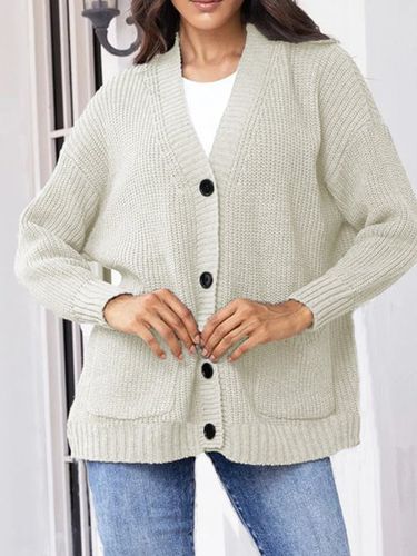 Pocket Stitching Casual Loose Others Cardigan - Just Fashion Now - Modalova