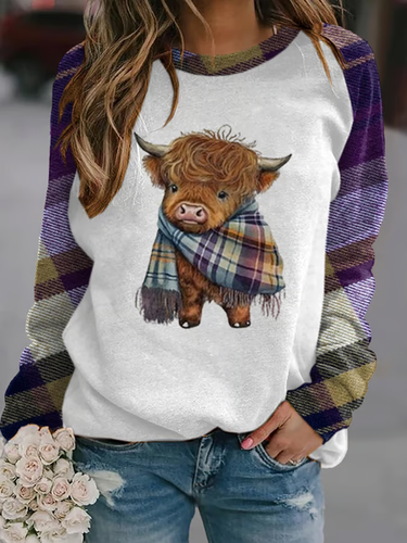 Women's West Highland Cow Print Casual Sweatshirt - Just Fashion Now - Modalova